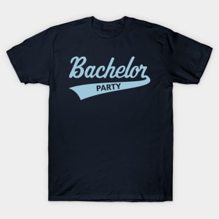 Bachelor Party (Stag Party / Team Groom / Lettering / Sky-Blue) T-Shirt